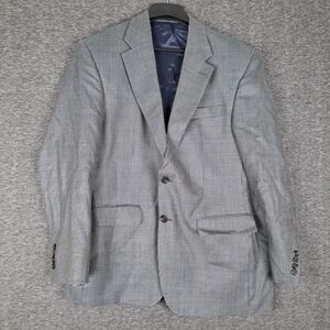 Lauren Ralph Lauren Mens 42R Silk Wool Blazer Gray Houndstooth Sport Coat Macy's